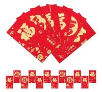 DOITOOL 24 Pièces Lot de Enveloppes Rouges Chinoises Papier pour Nouvel An Chinois Année Du Serpent Pochettes Traditionnelles Rouges Festives Résistantes pour Mariage et Cadeaux