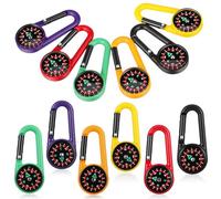 DOITOOL 24 Pièces Mousqueton de Boussole en Plastique à Verrouillage Automatique Porte-clés Clip-on pour Randonnée et Camping, Accessoire Pratique pour Voyages en Plein Air