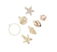 DOITOOL 24 pièces Set de Pendentifs Boucle Oreille DIY Style Marin Alliage Doré Accessoires Bijoux Créatifs et Durables pour Création Personnalisée