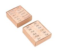 DOITOOL 24 pièces Tampons Bois DIY Mois et Abréviations Cachets Caoutchouc pour Scrapbooking Album de Journal Artisanat Créatif Gravure Précise et Bois Kit Éducatif pour Garçon Fille