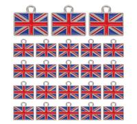 DOITOOL 25 breloques pendentifs drapeau britannique en métal à faire soi-même, pour la création de bijoux, bracelets et porte-clés, décorations de fête sur le thème du Royaume-Uni, ornements