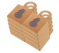 DOITOOL 25 pièces Boîte Cadeau Pliable Papier Kraft pour Bouteille de Vin avec Fenêtre Décorations pour Fête Vide Durable Lot