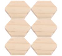 DOITOOL 25 Pièces Pièces Hexagonales en Bois Vierges, Tranches de Bois Hexagonales 38mm, Khaki, pour Peinture et Décoration, Bricolage et Loisirs Créatifs