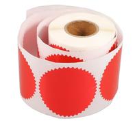 DOITOOL 250 pièces Étiquettes Embossées Rondes Rouges avec Bord Dentelé Autocollants de Sceau pour Certificats Enveloppes et Récompenses Adhésif Fort pour Papier et Plastique