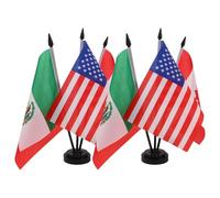 DOITOOL 2ensemble Drapeaux De Table Canada Mexique Mini Drapeaux De Bureau Avec Socle Plastique Noir Décoration Internationale Pour Fêtes Et Bureaux