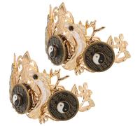 DOITOOL 2pcs Couronnes de Cheveux Taichi en Alliage Léger Style Vintage Wuxia Classique Unisexes pour Accessoires Culturels Chinois Lors de Rassemblements Spirituels
