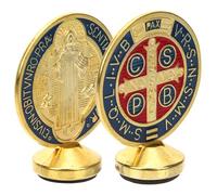 DOITOOL 2Pcs Décorations de Noël Orthodoxe Croix Religieuse en Alliage Unique, Ornements Fins pour Scène de Crèche, Décor de Noël pour Maison et Bureau