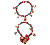 DOITOOL 2pièces Collier de Noël pour Chat avec Nœud et Clochette Motif pour Chiot et Petit Chien Cadeau de Fête pour Animal de Compagnie