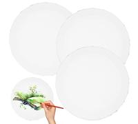 DOITOOL 3 Cadres Ronds à Peindre 20x20 Cm en Coton et Lin, Panneaux de Toile Vierges pour Peinture Acrylique et Huile, Supports Polyvalents pour Maison et Loisirs Créatifs