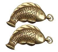 DOITOOL 3 Ensembles Pendentif Laiton Forme De Carpe Ensemble Pour Clé Ou Sac Décoration Unique Et Personnalisable Pour Bijoux Diy 2 Pièces * 3