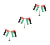 DOITOOL 3 Ensembles Table Palestinien avec Support de Drapeaux pour Conférences Décoration Patriotique