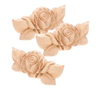 DOITOOL 3 pièces Appliques Bois Sculpté Décoratifs Ornements Sculptés Élégants pour Meubles Portes Murs Facile à Installer Style Unique pour Décoration Intérieure