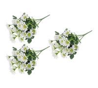 DOITOOL 3 pièces Bouquet de Fleurs Artificielles Faux Bouquet de Marguerites Blanches pour Décoration Maison Accessoire DIY pour Mariage et Aménagement Scène Ornement Naturel et Délicat