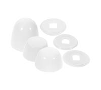DOITOOL 3 pièces Cache-boulons de Toilette Rond Abs Kit avec Rondelles Installation Rapide Compatible Cuvette Wc Standard Accessoires Salle de Bain pour Protection et Finition