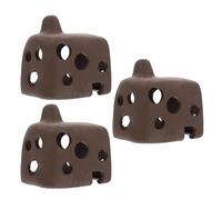 DOITOOL 3 Pièces Cachette Aquarium Argile Solide Refuge Stable pour Poissons Crevettes Cichlidés Abri de Reproduction et Cachette pour Habitat Aquatique