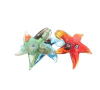 DOITOOL 3 Pièces Collier Pendentif Étoile de Mer Verre Peint Main Accessoire Été Inspiré de Océan Figurine Animale Colorée pour Décoration Côtière et Cadeau Femme