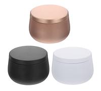DOITOOL 3 Pièces Contenants de Bougie Diy Pots de Rangement avec Couvercles Rose Doré Noir Mat et Blanc Mat Parfaits pour Stockage de Cosmétiques Épices et Fournitures Art
