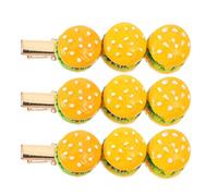 DOITOOL 3 Pièces Épingle à Cheveux Pince Antidérapante et Solide de Hamburger Jaune en Résine et Alliage Ferreux pour Fête D'anniversaire ou Soirée