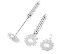 DOITOOL 3 pièces Grattoir Barbecue INOX Nettoyeur Grill avec Manche Ergonomique et Outil Multifonction Nettoyant Barbecue Pratique pour Fumoir
