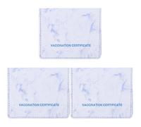 DOITOOL 3 Pièces Housse de Protection pour Carte Vaccinale PU Imperméable Étui Transparent avec Double Compartiment pour Voyage Pratique et Sécurisé Bleu