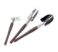 DOITOOL 3 Pièces Mini Jardinage Set Outils pour Pots avec Pelle Râteau et Cultivateur Manche Plastique Antidérapant Acier Inoxydable Robuste Accessoires Pratiques pour Désherbage et