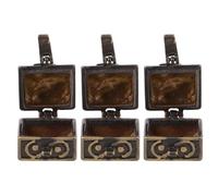 DOITOOL 3 Pièces Pendentifs Vintage en Cuivre Style Coffre à Trésor Sculpté pour Bijoux Diy, Boîte à Trésors à Stocker Petits Souvenirs, pour Occasions Casual