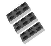 DOITOOL 3 Pièces Plaque de Réaction Ponctuelle 6 Puits en Céramique Noire | Analyse Chimique, Recherche Médicale, Résistance Thermique Élevée, Stabilité Chimique, Design Moderne
