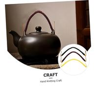 DOITOOL 3 pièces Poignée de Théière Céramique Remplacement Ergonomique Léger et Résistant pour Bouilloire Grip Antidérapant Ensemble de Couleurs Noir Jaune Réutilisable