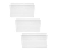 DOITOOL 3 Pièces Porte-plaque de Bureau Acrylique Transparent Double Face | Cloison, Installation Coulissante sans Outil, Visibilité Nette, pour Bibliothèques et Cartes Nominatives