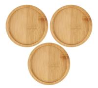 DOITOOL 3 Pièces Soucoupe Ronde pour Pot de Fleur en Bois, Couleur Khaki
