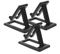 DOITOOL 3 Pièces Support de Téléphone Réglable Portable, Pliable | Plastique Noir, Angle Ajustable, Usage Vidéo et Enregistrement, Format Compact, pour Bureau et Voyage