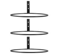 DOITOOL 3 Pièces Support Mural pour Jardinière Anneau en Fer Noir | Design Mural Creux, à Suspendre Basse, Ventilation et Drainage, Jardin Extérieur et Cour