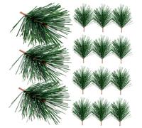 DOITOOL 30 Pièces Aiguilles de Pin et Décoratives Artificielles de Noël Réalistes en Plastique Vert, Légères pour Décoration de Mariage et Photographie