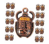 DOITOOL 30 pièces Lot de Pendentifs Scarabée Égyptien Antique pour Bijoux DIY Breloques Coléoptère avec Cristal pour Bracelets Colliers Porte-clés et Créations Artisanales