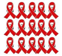 DOITOOL 30pcs Épingle à Ruban Rouge en Alliage de Zinc, Créative Brillante et Résistante la Décoloration, Symbole de Sensibilisation Vih et Sida