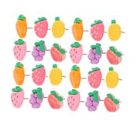 DOITOOL 30pièces Pack De Punaises Décoratives Fruit Et Légume Punaises Mignonnes Blanches pour Tableau Liège Murales pour Accrocher Photos Et Affiches Accessoires Bureau Et Maison Polyvale