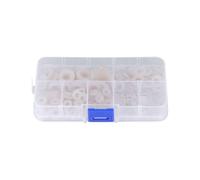 DOITOOL 350 Pièces Rondelle en Nylon M2.5 M5 M8 Blanche, Entretoise en Nylon, Répartit les Charges et Protège les Surfaces, pour Applications Marines et Appareils Commerciaux, Boîte