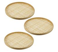 DOITOOL 3Pcs Tamis En Au-Dessus De L'Évier Passoire Plateau Tissé Collations Alimentaires Tamis Domestique Panier Naturel Corbeille De Fruits En Osier Tamis En Ménager