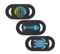 DOITOOL 3pièces Cache Webcam Coulissant Motif Tortue et Arête de Poisson Protection Confidentialité pour Ordinateur Portable Tablette Smartphone Ultra Fin Accessoire Ordinateur Portable