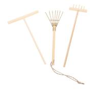 DOITOOL 3pièces Mini Râteaux Bois Petits Râteaux à Sable pour Activités Créatives Accessoires pour Table à Sable Et