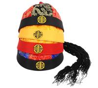 DOITOOL 4 Chapeaux Vintage à Queue de Cheval pour Cosplay, Tissu en Brocart Brillant, Surface Lisse et Agréable Peau, Accessoires pour Fêtes et Événements