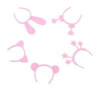 DOITOOL 4 Ensemble Poupée Collier De Bébé En Silicone -tête Antenne Bandeaux De Chat Pour Les Filles Bandeau Oreilles D'ours Rose Plastique