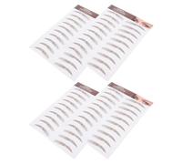 DOITOOL 4 Pièces Autocollants Étanches 6d pour Sourcils Marron en Papier Transfert D'eau Forme Douce et Arquée, Adaptés à Toutes Formes de Visage pour Maquillage Naturel