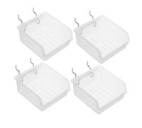 DOITOOL 4 Pièces Bacs de Rangement pour Panneau Perforé Boîtes de Stockage Transparentes Renforcées Organisateur Multifonctionnel pour Garage et Atelier Bacs Suspendus pour Vis et Outils