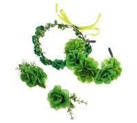 DOITOOL 4 Pièces Bandeau Saint Patrick Vert pour Femmes, Fleurs | Combinaison de Plastique, Tissu et Métal, pour Parades Publiques et Réunions Familiales, Style Floral Réaliste