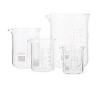 DOITOOL 4 pièces Béchers Verre Borosilicaté Résistants Haute Température Lot Graduations Claires Dispositif de Mesure Transparent pour Laboratoire Chimie