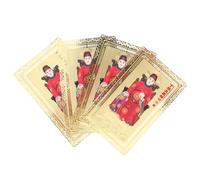 DOITOOL 4 Pièces Carte Amulette Feng Shui 2027 Année du Chèvre en Acier | Carte Tarot Divinatoire, Format Mini de Poche, Or, Usage Quotidien et Célébrations du Nouvel An Chinois