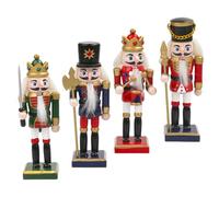 DOITOOL 4 Pièces Casse-Noisette en Bois Ornement de Noël Lot de Décorations de Noël Figurine Soldat Compact Décoratif pour Maisons