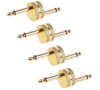 DOITOOL 4 Pièces Connecteur D'effet de Pédale 6,35mm Doré en Métal | Couplage Rapide et Fiable, pour Câbles Patch 1/4 Pouce et Mixeurs Audio
