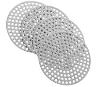 DOITOOL 4 Pièces Couvercle de Bonde, Couvercle de Siphon de Sol de Salle de Bain en Acier Inoxydable 304, Rond, Filtre à Cheveux, Argenté, pour Cuisines et Salles de Bains